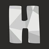 H vector alphabet letter isolated on black background illustration