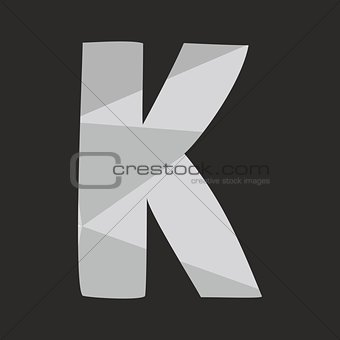 K vector alphabet letter isolated on black background illustration