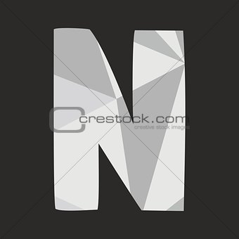 N vector alphabet letter isolated on black background illustration