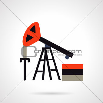 Oil extraction flat vector icon