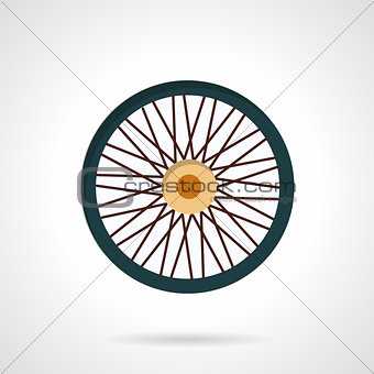 Flat color vector icon for bike wheel