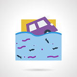 Flood insurance flat color vector icon