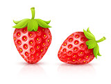 Strawberry red ripe fruits isolated