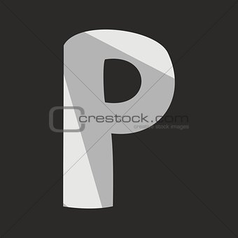 P vector alphabet letter isolated on black background illustration