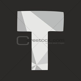 T vector alphabet letter isolated on black background illustration