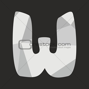 W vector alphabet letter isolated on black background illustration