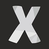 X vector alphabet letter isolated on black background illustration