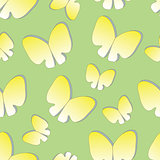 seamless background with silhouettes butterflies