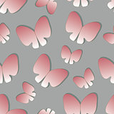 seamless background with silhouettes butterflies