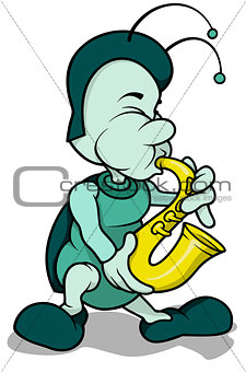 Beetle Playing a Saxophone