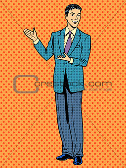 Businessman presentation gesture hands business concept
