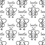 seamless pattern with beetle