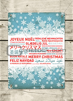 Merry christmas poster from the world