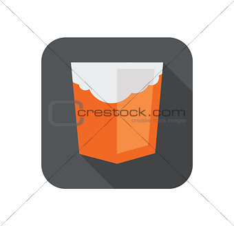 Vector illustration of orange shield with old html5 cloud badge, isolated web site development icon white background