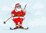 Santa claus on skis