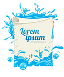 Paper script template with water splashes