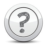 question mark icon ask sign, silver button