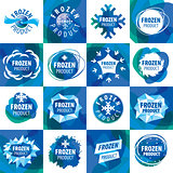 large set of vector logos for frozen products