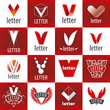 large set of vector logos letter V