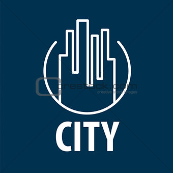 vector logo outline night city