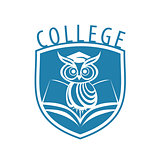 vector logo owl and shield for college