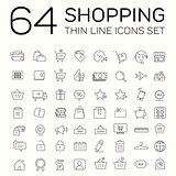 E-commerce and shopping icons. Thin line design.