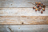 barn wood  background with fall decoration