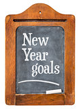 New Year goals  on  blackboard