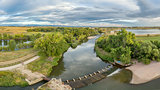 aerial panorama of Poudre River