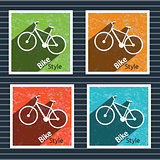 Simple flat vector images bike on the background