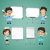 Doctors With Whiteboard Set