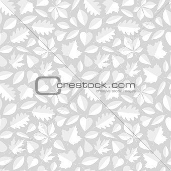 White Leaves Seamless Pattern