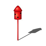 Dovecote in red design with shadow
