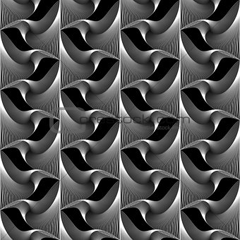 Design seamless monochrome warped wave pattern