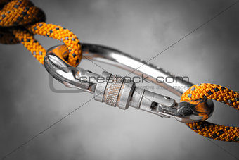 carabiner with rope