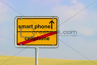 Sign cellphone smart phone