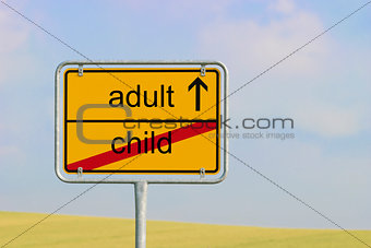 sign child adult