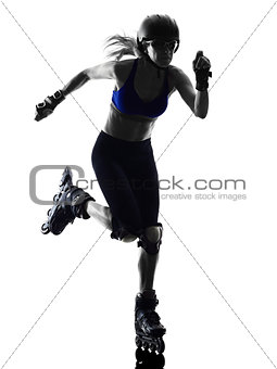 woman in roller skates  silhouette