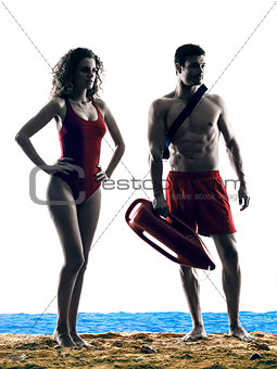 couple lifeguards on the beach