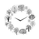 Seasons concept, trees on watches, sketch for your design