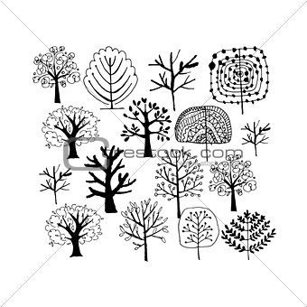 Trees collection, sketch foryour design