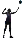 woman volleyball players isolated silhouette