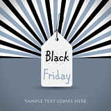 Black friday background with white tag