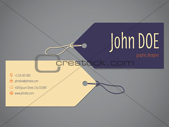 Shopping label business card design