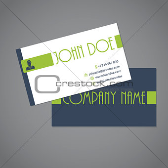 Simplistic two sided business card