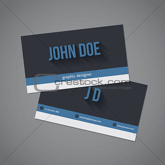 Dark and light stripes business card set