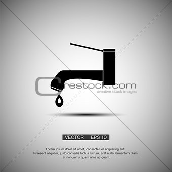The tap water icon. Water symbol. Flat Vector illustration