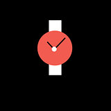 wristwatch red with white strap