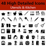 Utensils and Kitchen Smooth Icons 