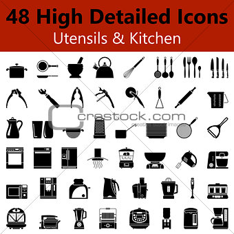 Utensils and Kitchen Smooth Icons 